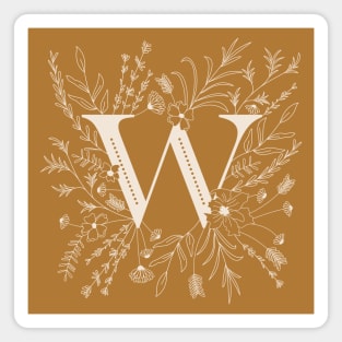 Botanical Letter W (Mustard Yellow) Magnet